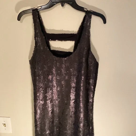 Aqua | Dresses | Aqua Black Sequin Dress | Poshmark